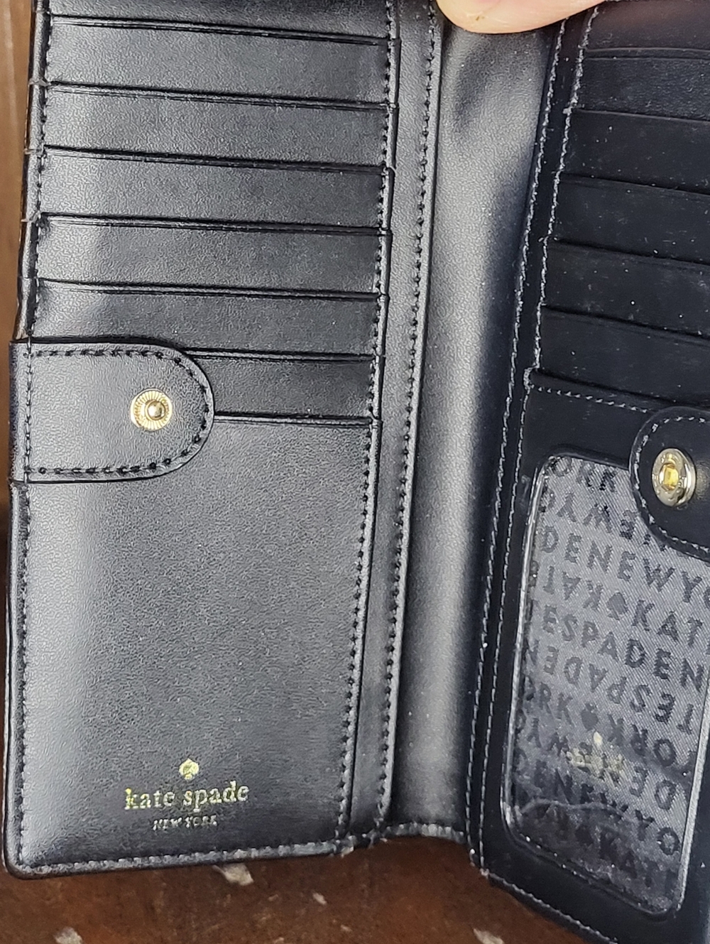 kate spade black wallet with cream polka dots - Picture 11 of 16